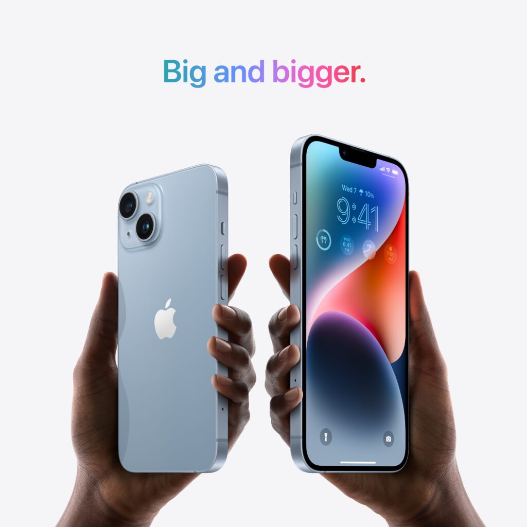 apple iphone 14 plus front & back